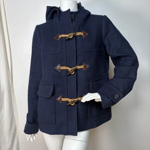 J. Crew Melton Wool Toggle Button Coat Navy